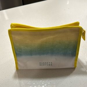 Barneys New York Canvas Ombré Makeup Cosmetic Bag Pouch Clutch.